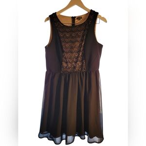 Lily Rose Elegant Black & Tan Dress